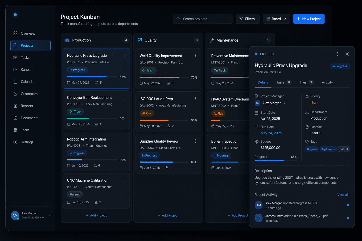 Manage projects.